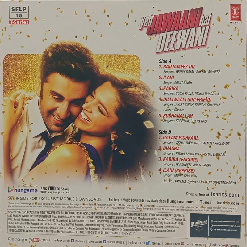 Yeh Jawaani Hai Deewani – 8903431200143  – New Release Hindi LP Vinyl Record