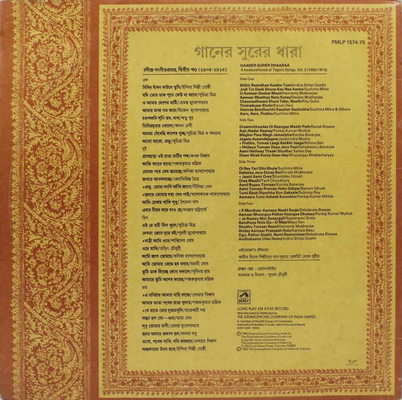 Rabindranath Tagore Vol.2 - PMLP 1574-75 -2LP Set Bengali Vinyl Record-1