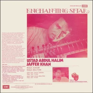 Abdul Halim Jaffer Khan ‎– Enchanting Sitar - ECSD 2809 - (Condition - 85-90%) – Cover Reprinted - Indian Classical Instrumental LP Vinyl Record