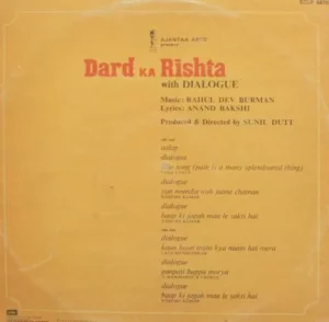Dard Ka Rishta - ECLP 5870 - (80-85%) - Cover Book Fold - Bollywood LP Vinyl