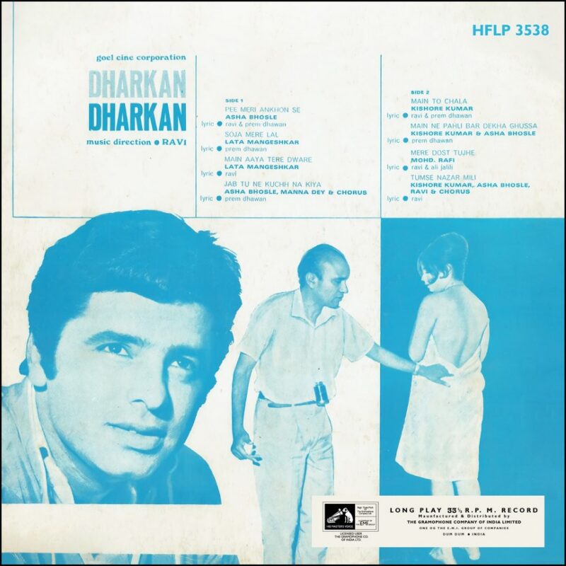 Dharkan - HFLP 3538 - (80-85%) - Cover Reprinted - Bollywood LP Vinyl