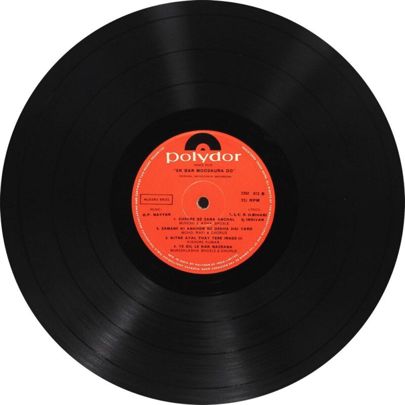 Ek Bar Mooskura Do - 2392 013 - (85-90%) - Bollywood LP Vinyl