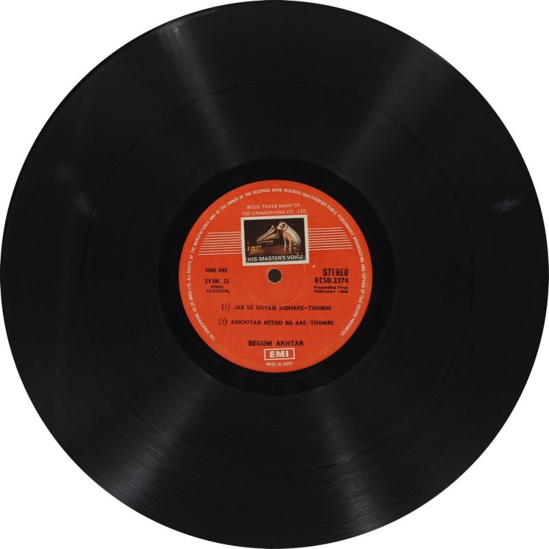 Begum Akhtar - ECLP 2374 -(85-90%) HMV Indian Classical Vocal LP Vinyl-2