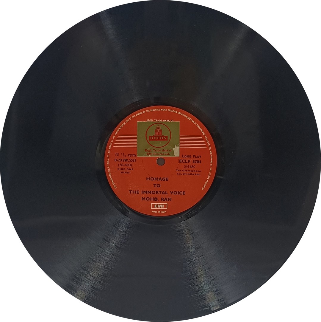 Mohd. Rafi - Homage To The Immortal Voice - ECLP 5701 - (90-95%) - Film Hits LP Record Mohd. Rafi - Homage To The Immortal Voice - ECLP 5701 - (90-95%) - Film Hits LP Record