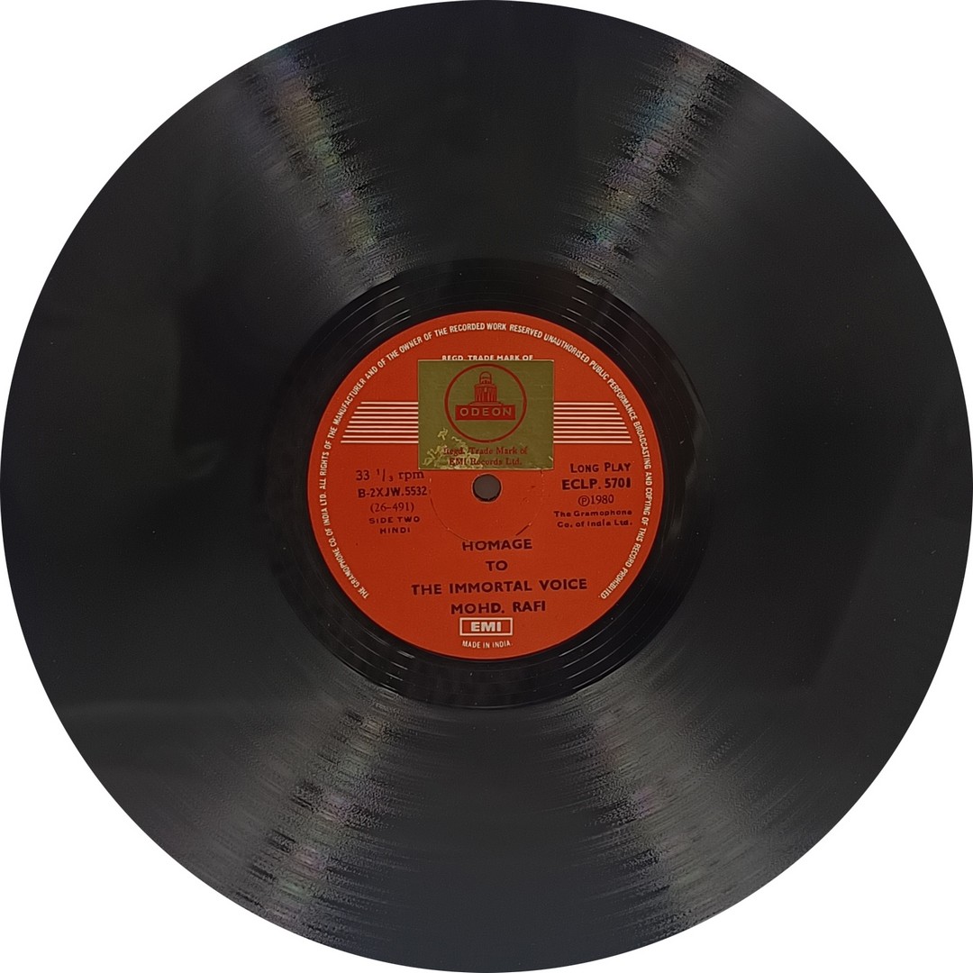 Mohd. Rafi - Homage To The Immortal Voice - ECLP 5701 - (90-95%) - Film Hits LP Record Mohd. Rafi - Homage To The Immortal Voice - ECLP 5701 - (90-95%) - Film Hits LP Record