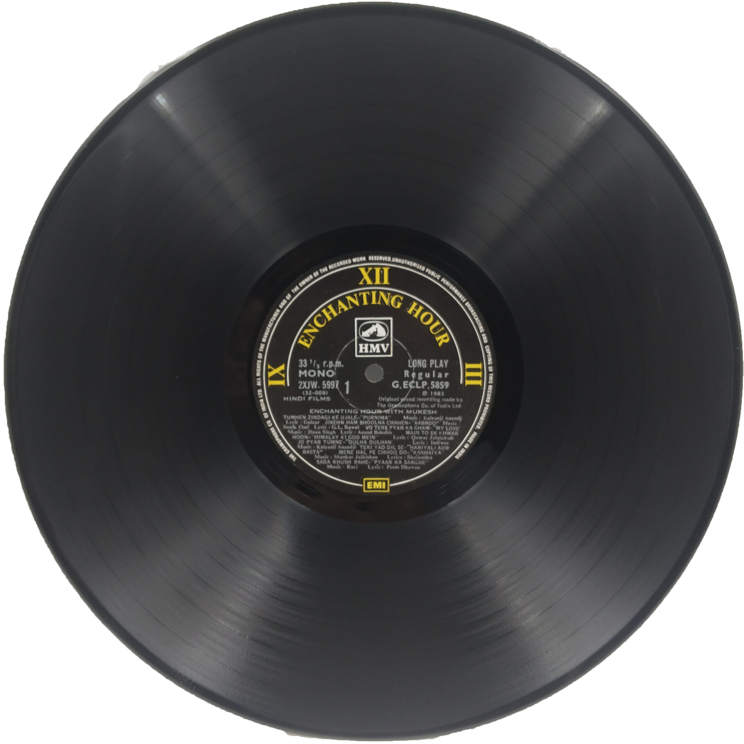 Mukesh - Enchanting Hour - G/ECLP 5859 - Film Hits LP Vinyl Record Mukesh - Enchanting Hour - G/ECLP 5859 - Film Hits LP Vinyl Record