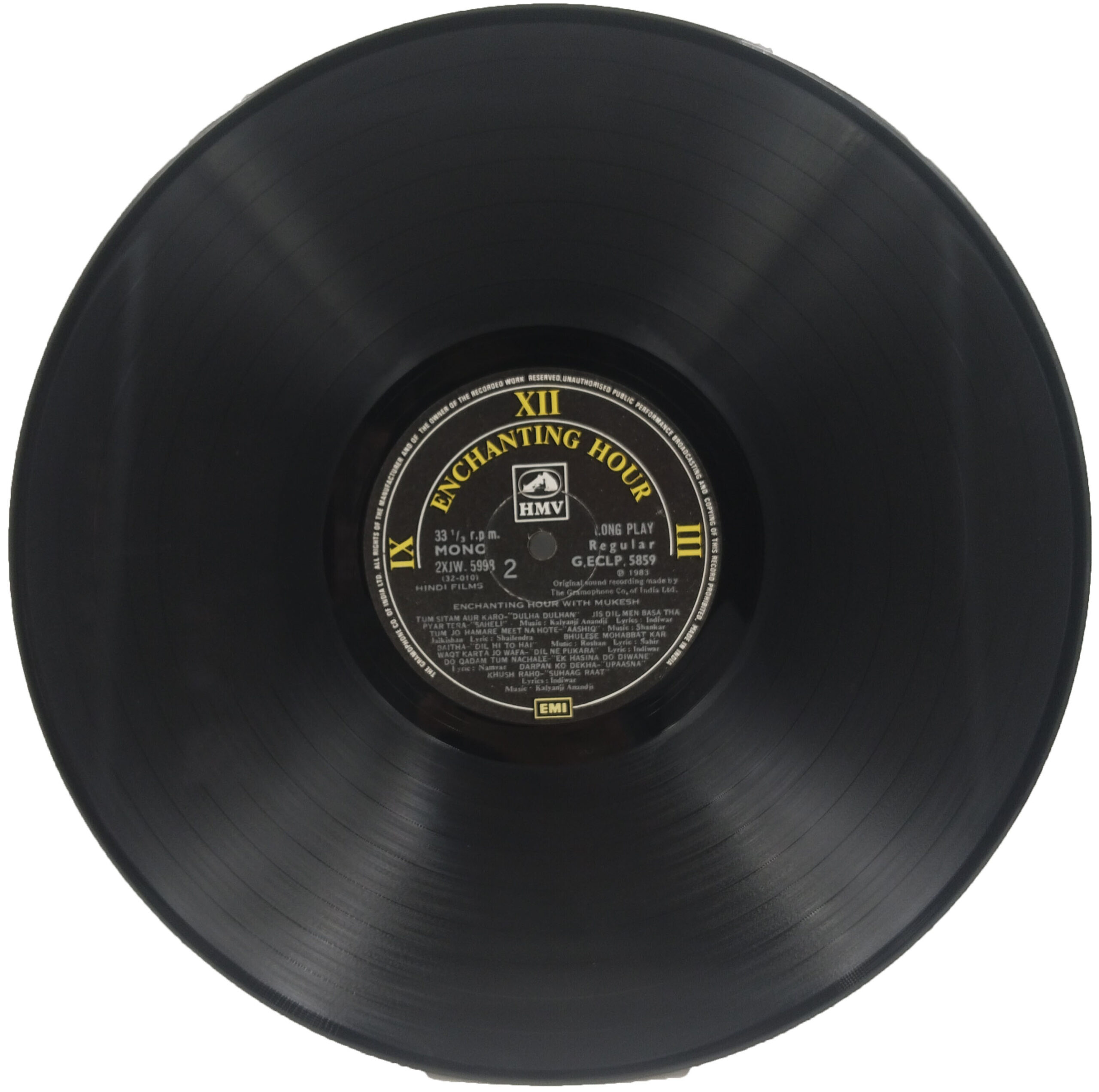 Mukesh - Enchanting Hour - G/ECLP 5859 - Film Hits LP Vinyl Record Mukesh - Enchanting Hour - G/ECLP 5859 - Film Hits LP Vinyl Record