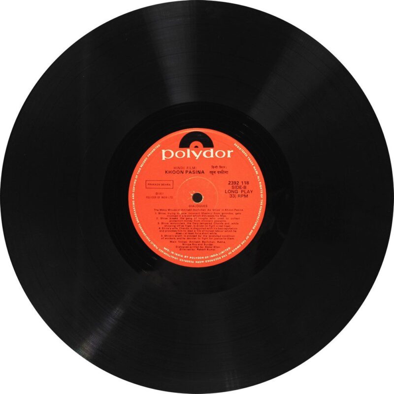 Khoon Pasina - 2392 118 - (85-90%) - Cover Reprinted - Bollywood LP Vinyl