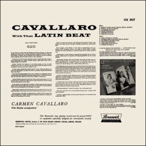 Cavallaro With That Latin Beat - STA 3027 - (80-85%) - CR - English LP Vinyl