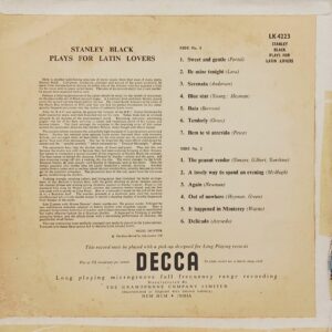 Stanley Black Plays For Latin Lovers - LK 4223 - (75-80%) - English LP Vinyl