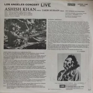Ashish Khan - Concert Live at Los Angeles - S/EMGE 11008 - (Condition - 90-95%) - Indian Classical Instrumental LP Vinyl Record