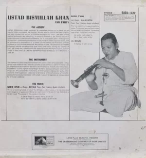 Bismillah Khan And Party - EASD 1329 - HMV Red Label - (Condition 80-85%) - Indian Classical Instrumental LP Vinyl Record