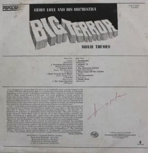 Geoff Love And His Orchestra ‎- Big Terror Movie Themes - MFP 50248 - (90-95%) - English LP Vinyl