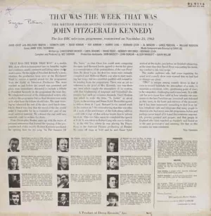 John Fitzgerald Kennedy - That Was The Week That Was - DL 9116