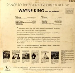 Wayne King - Dance To The Songs Everybody Knows - DL 4111 - (90-95%) - English LP Vinyl