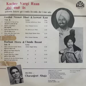 Kachre Vargi Raan - TMC-797 - (80-85%) – Punjabi Folk LP Vinyl