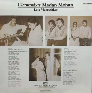 Lata Mangeshkar - I Remember Madan Mohan - ECLP 5966 - Film Hits LP Vinyl Record