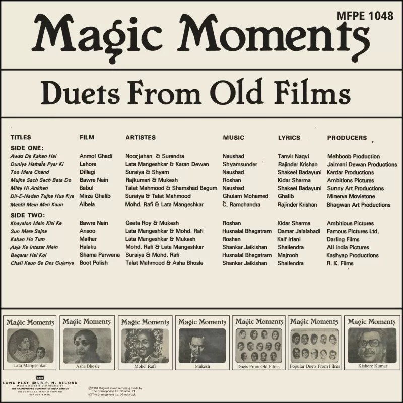 Magic Moments - Duets From Old Films - MFPE 1048