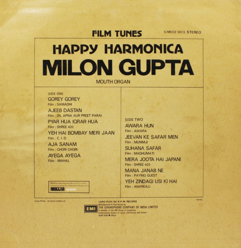 Milon Gupta Happy Harmonica- S/MOCE 3013 -Instrumental LP Vinyl Record-1