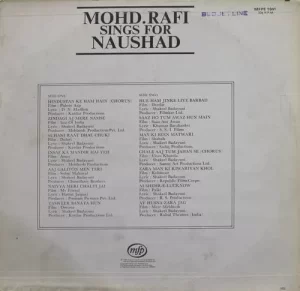 Mohd. Rafi Sings For Naushad - MFPE 1041 - LP Record