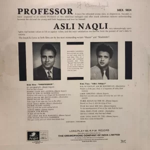 Professor & Asli Naqli - 3AEX 5024 - (Condition 90-95%) - Bollywood LP Vinyl Record