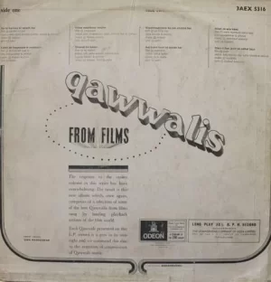 Qawwalis From Films - 3AEX 5316 - (75-80%) - Odeon – Film Hits LP Vinyl
