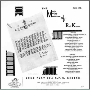 Raj Kapoor - The Music Movies & Memories Of - 3AEX 5008