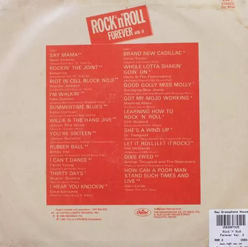 Rock N Roll Forever Vol 2 Rnr 2 English Lp Vinyl Record New Gramophone House