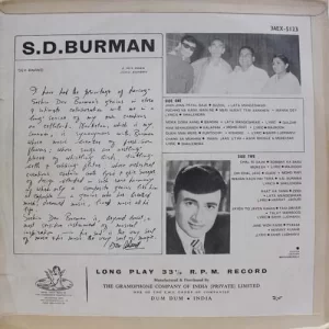 Sachin Dev Burman ‎- Dev Burman's Greatest Hits - 3AEX 5123 - (Condition - 90-95%) - Angel First Pressing - Film Hits LP Vinyl Record