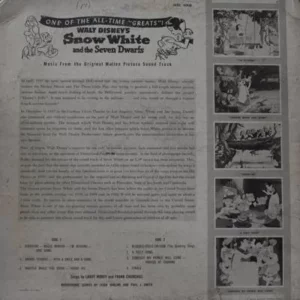 Walt Disney's Snow White and The Seven Dwarfs - WDL 4005 - (70-75%) - English Songs LP Vinyl Record