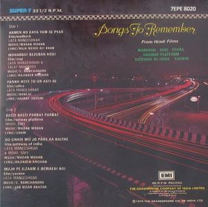 Songs To Remember - 7LPE 8020 - (75-80%) - CR - Flim Hits Super 7 - 1