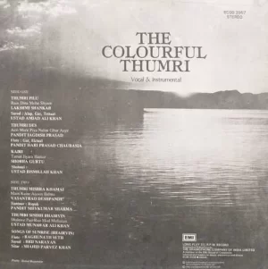 The Colourful Thumri - Vocal & Instrumental - ECSD 2957 - Indian Classical Vocal LP Vinyl Record