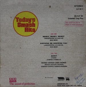 Todays Smash Hits - ELP 4011 – (Condition 85-90%) – Bollywood Super 7-1