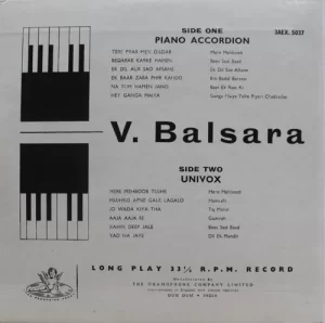 V. Balsara – Piano Accordion & Univox - 3AEX 5037