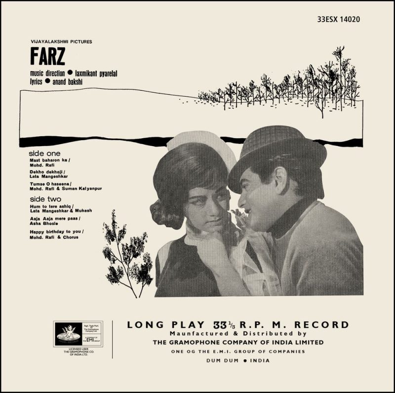 Farz - 3AECX 5164 - (80-85%) - ANG CR Bollywood Rare LP Vinyl Record-1