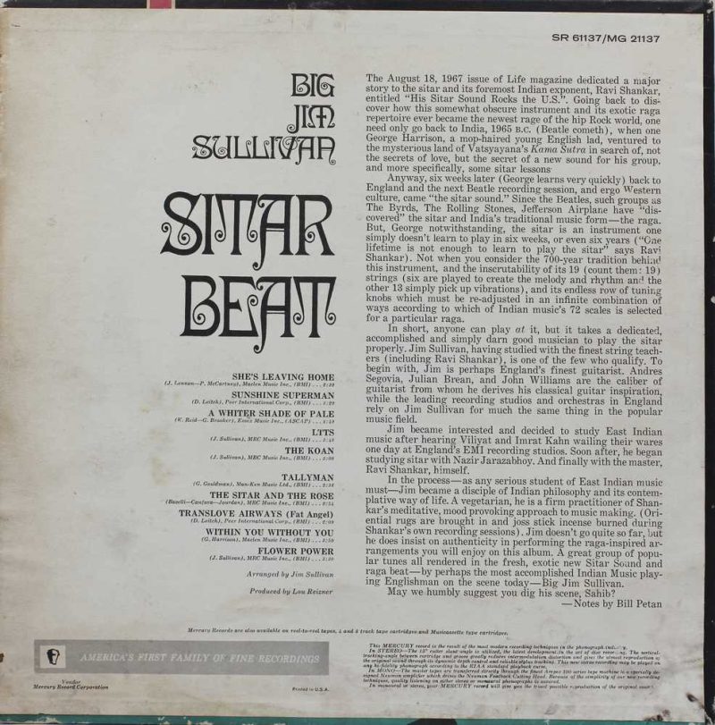 Big Jim Sullivan -SR-61137- (90-95%) Classical Instrumental LP Vinyl-1