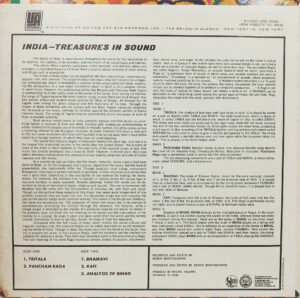 India Treasures In Sound - UNS 15532 - (Condition 85-90%) - Indian Classical Vocal LP Vinyl Record