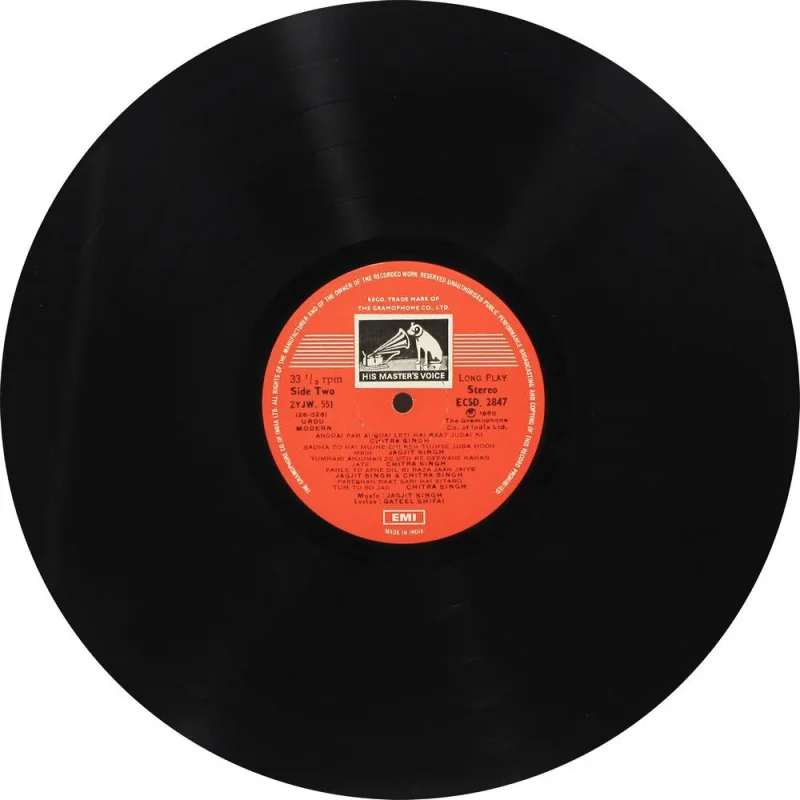 Jagjit Singh & Chitra Singh - A Milestone - ECSD 2847 - (Condition 90-95%) - Cover Reprinted - Ghazals LP Vinyl Record