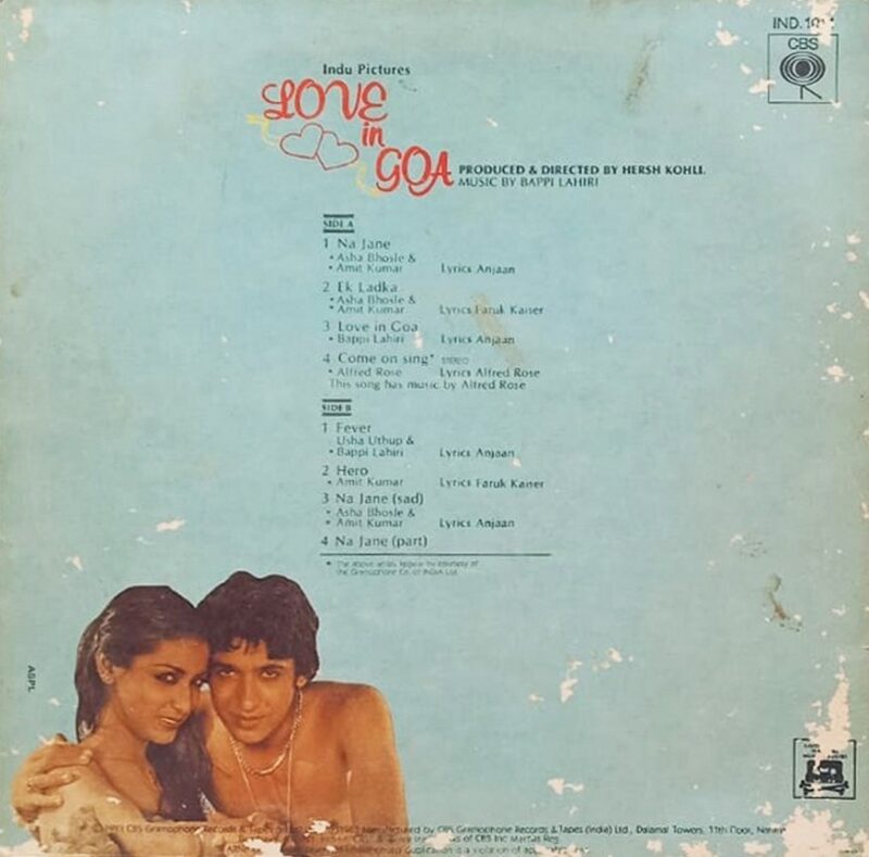 Love In Goa - IND 1011 - (80-85%) - Bollywood LP Vinyl Record