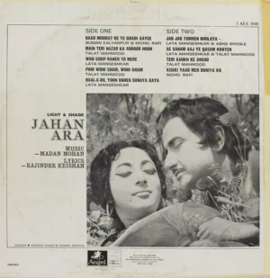 Jahan Ara - 3AEX 5040 - (85-90%) - Angel First Pressing - Bollywood Rare LP Vinyl Record