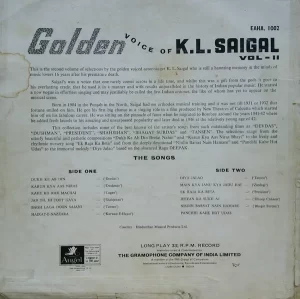 K. L. Saigal – The Golden Voice Of - Vol. 2 - EAHA 1002