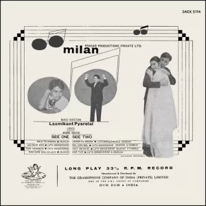 Milan - 3AEX 5114 - (70-75%) - Angel First Pressing - CR - Bollywood Rare LP Vinyl Record