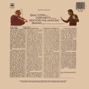 Stern Mehta - CBS 10062 - CR - Western Classical LP Vinyl Record-1