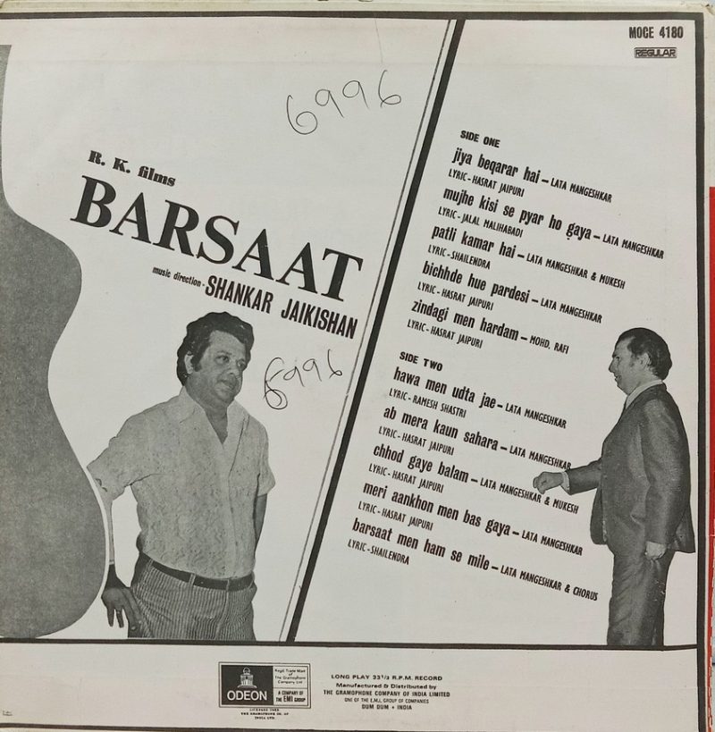 Barsaat - MOCE 4180 - (90-95%) - Bollywood LP Vinyl Record