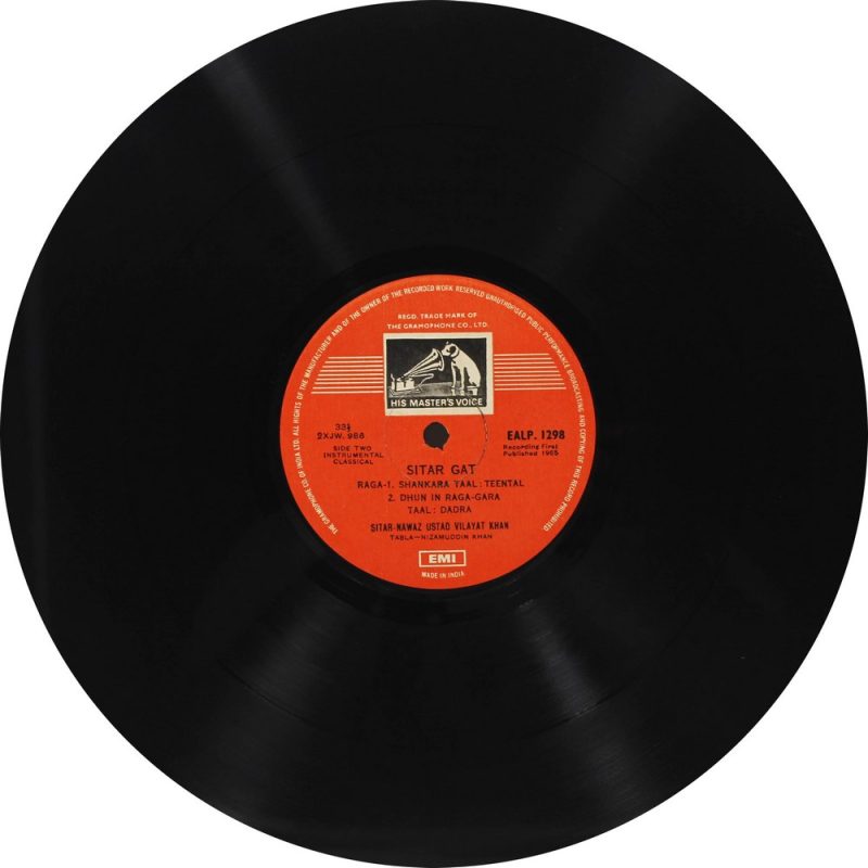 Vilayat Khan - EALP 1298-Indian Classical Instrumental LP Vinyl Record-2