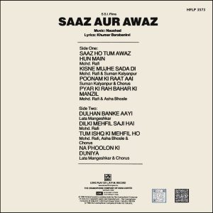 Saaz Aur Awaz - HFLP 3573 - CR - Bollywood Rare LP Vinyl Record
