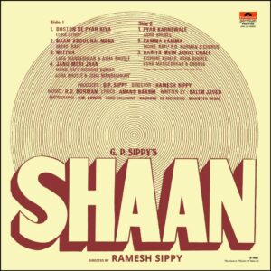 Shaan - 2392 239 - (90-95%) - CR - Bollywood Rare LP Vinyl Record