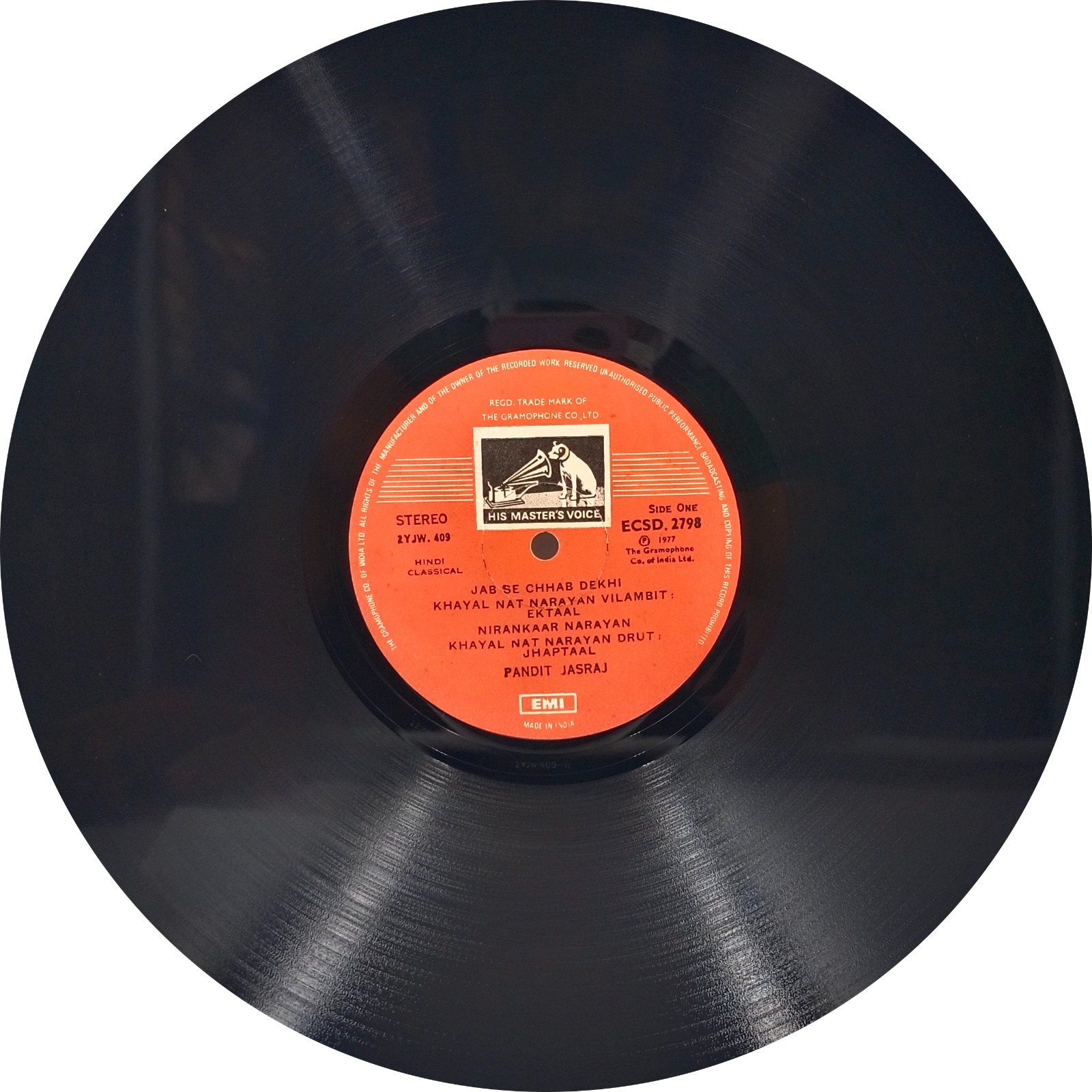 Jasraj Nat Narayan - ECSD 2798 Indian Classical Vocal LP Vinyl Record Jasraj Nat Narayan - ECSD 2798 Indian Classical Vocal LP Vinyl Record