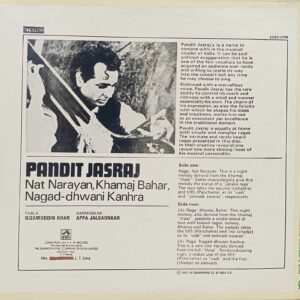 Jasraj Nat Narayan - ECSD 2798 Indian Classical Vocal LP Vinyl Record