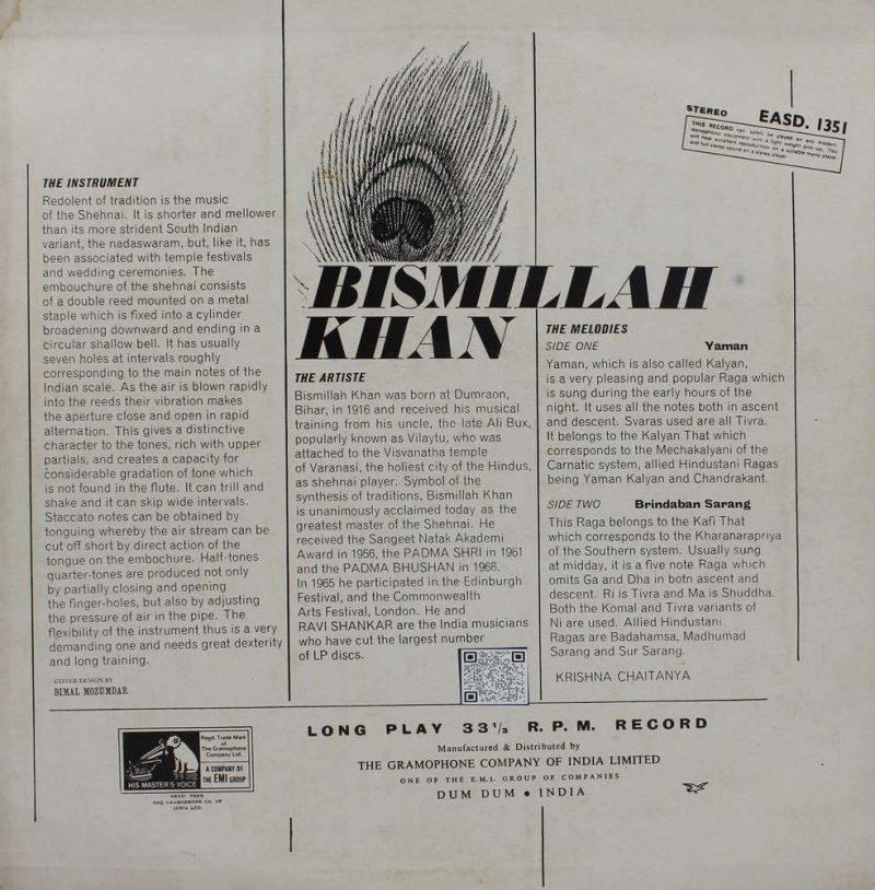 Bismillah Khan – EASD 1351 - HMV Red Label 1